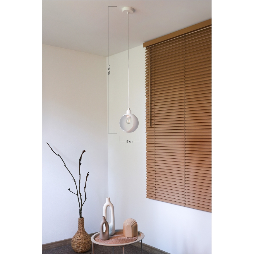 Duolla - Suspension sur câble IRONLINE 1xE27/15W/230V blanche