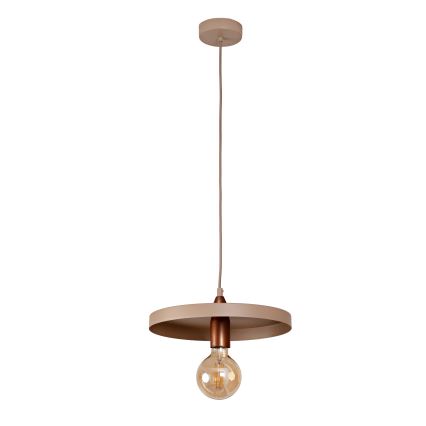 Duolla - Suspension sur câble IRONLINE 1xE27/15W/230V diam. 30 cm beige/cuivré