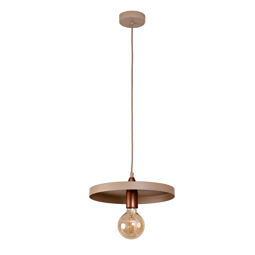 Duolla - Suspension sur câble IRONLINE 1xE27/15W/230V diam. 30 cm beige/cuivré