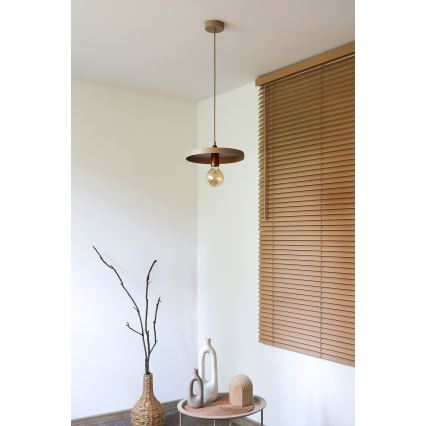 Duolla - Suspension sur câble IRONLINE 1xE27/15W/230V diam. 30 cm beige/cuivré