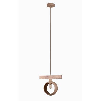 Duolla - Suspension sur câble IRONLINE 1xE27/15W/230V pin chêne/beige