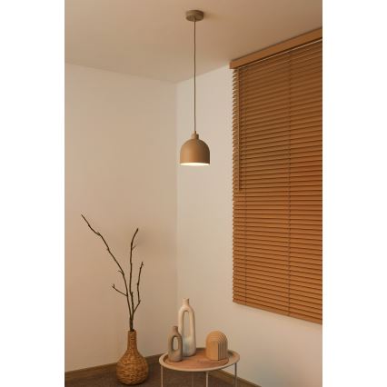 Duolla - Suspension sur câble IRONLINE 1xE27/15W/230V Ø 17 cm beige