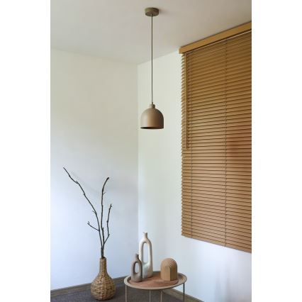 Duolla - Suspension sur câble IRONLINE 1xE27/15W/230V Ø 17 cm beige