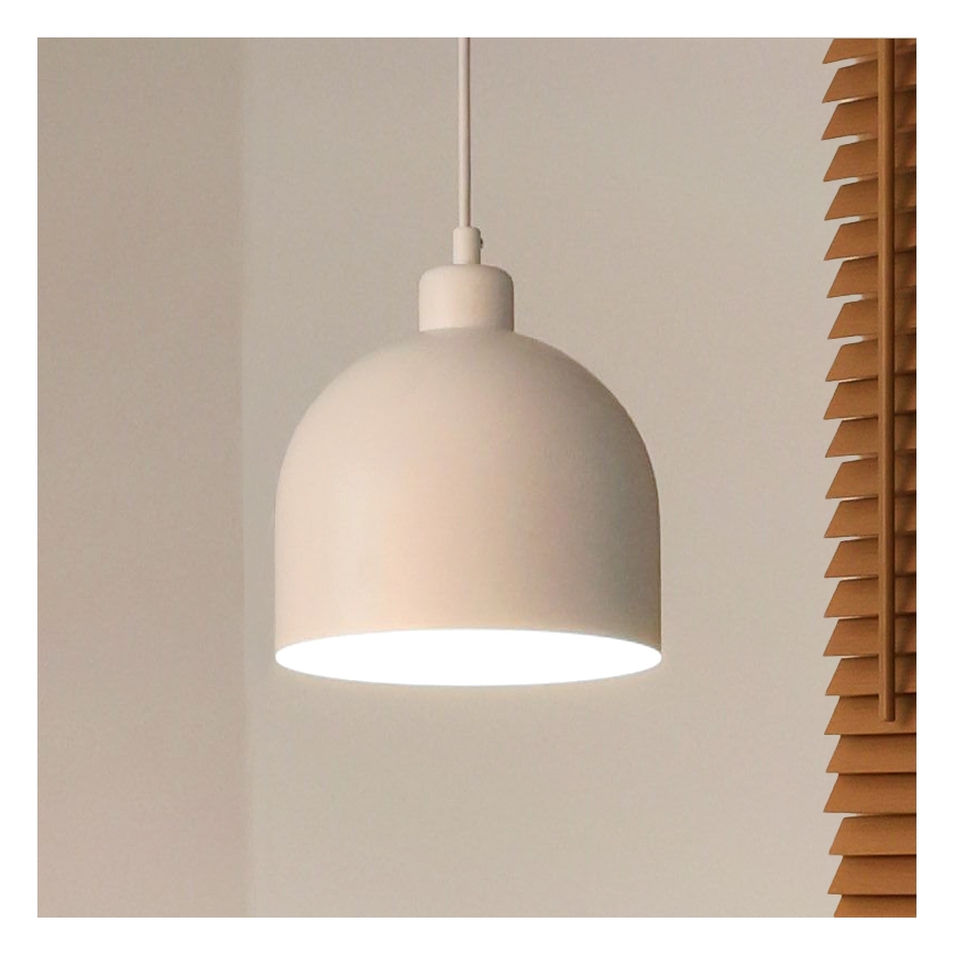 Duolla - Suspension sur câble IRONLINE 1xE27/15W/230V Ø 17 cm blanc