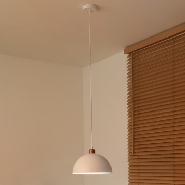 Duolla - Suspension sur câble IRONLINE 1xE27/15W/230V Ø 27 cm blanc/cuivre