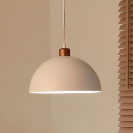 Duolla - Suspension sur câble IRONLINE 1xE27/15W/230V Ø 27 cm blanc/cuivre