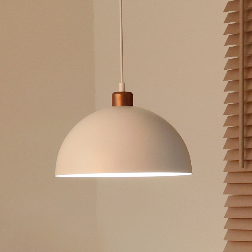 Duolla - Suspension sur câble IRONLINE 1xE27/15W/230V Ø 27 cm blanc/cuivre