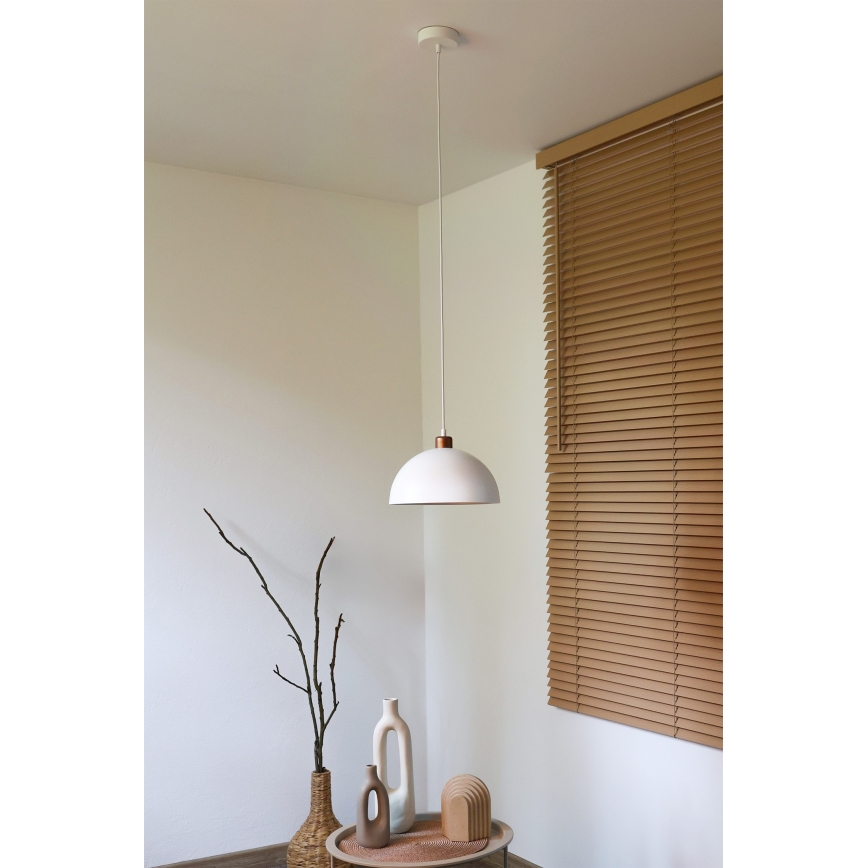 Duolla - Suspension sur câble IRONLINE 1xE27/15W/230V Ø 27 cm blanc/cuivre