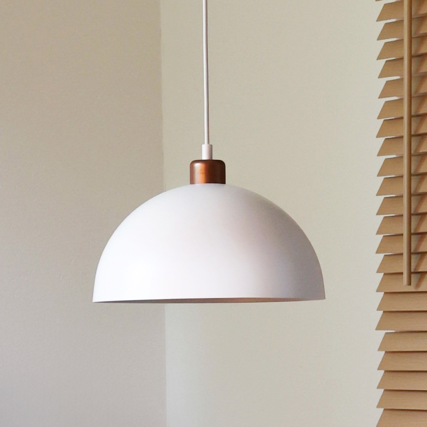 Duolla - Suspension sur câble IRONLINE 1xE27/15W/230V Ø 27 cm blanc/cuivre