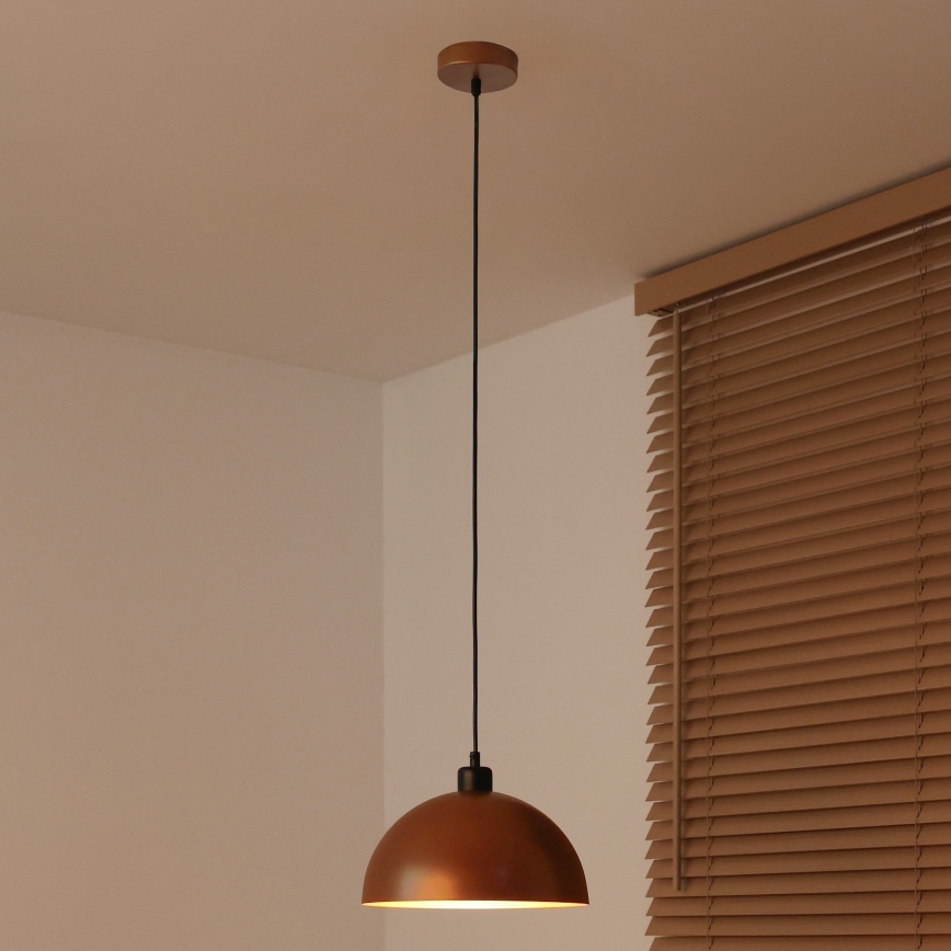 Duolla - Suspension sur câble IRONLINE 1xE27/15W/230V Ø 27 cm cuivré/noir