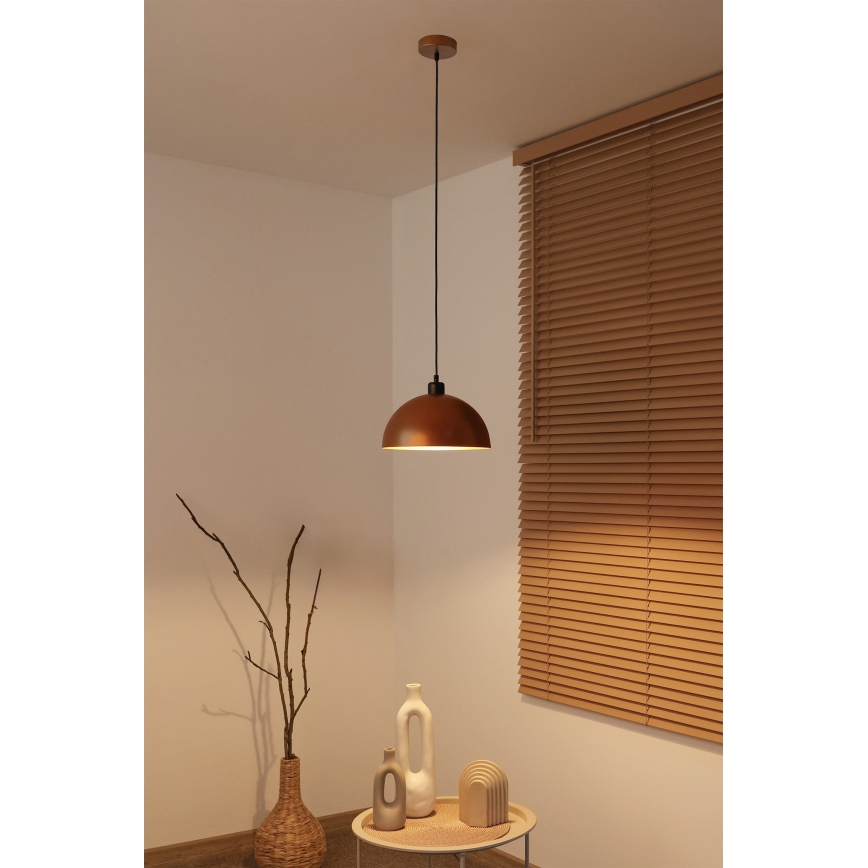 Duolla - Suspension sur câble IRONLINE 1xE27/15W/230V Ø 27 cm cuivré/noir