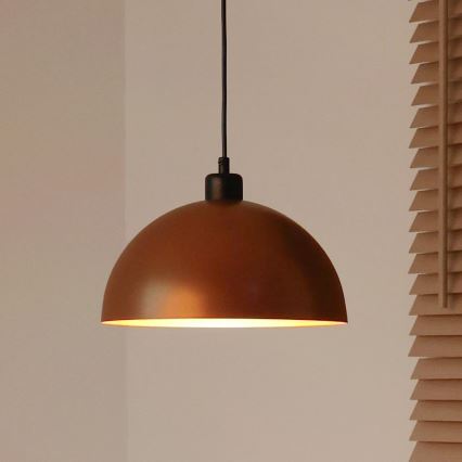 Duolla - Suspension sur câble IRONLINE 1xE27/15W/230V Ø 27 cm cuivré/noir