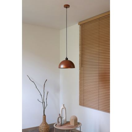 Duolla - Suspension sur câble IRONLINE 1xE27/15W/230V Ø 27 cm cuivré/noir