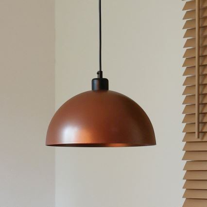 Duolla - Suspension sur câble IRONLINE 1xE27/15W/230V Ø 27 cm cuivré/noir
