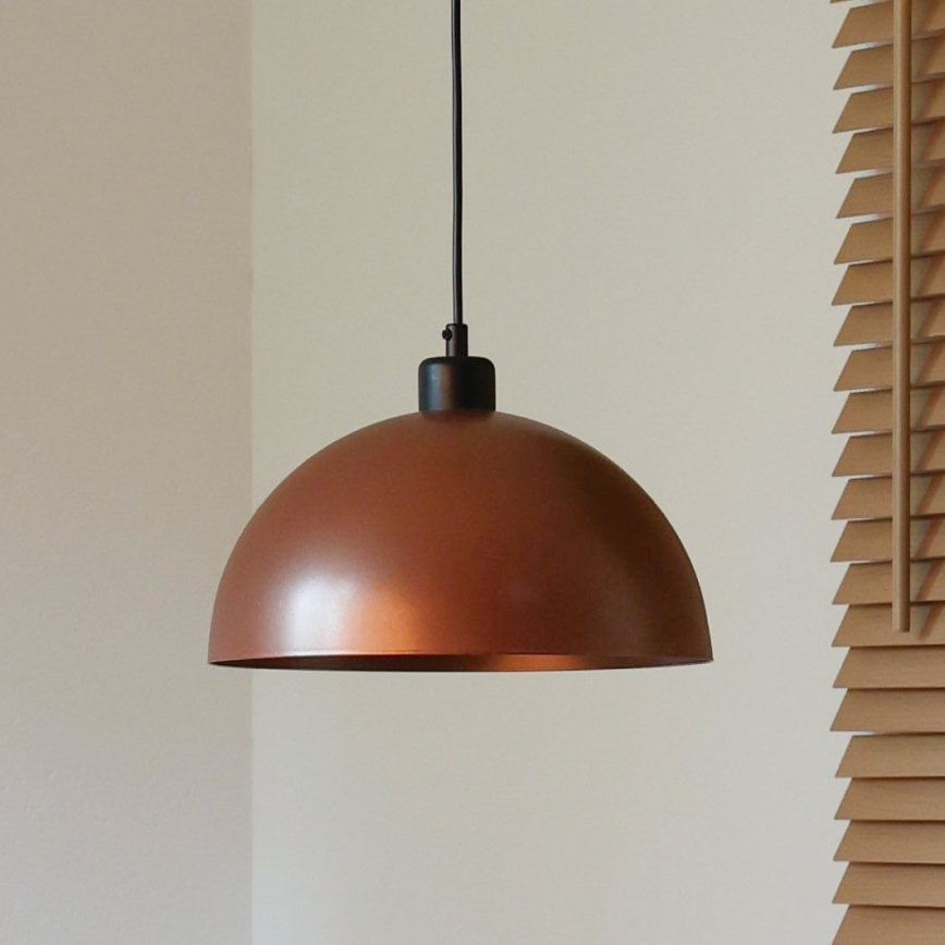 Duolla - Suspension sur câble IRONLINE 1xE27/15W/230V Ø 27 cm cuivré/noir