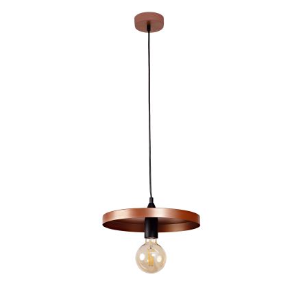 Duolla - Suspension sur câble IRONLINE 1xE27/15W/230V Ø 30 cm cuivré/noir