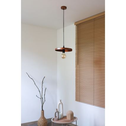Duolla - Suspension sur câble IRONLINE 1xE27/15W/230V Ø 30 cm cuivré/noir