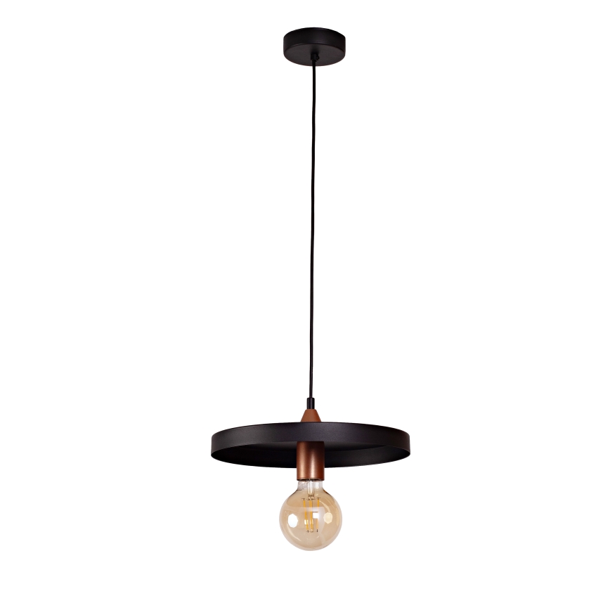 Duolla - Suspension sur câble IRONLINE 1xE27/15W/230V Ø 30 cm noir/cuivre