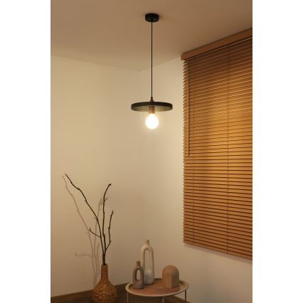 Duolla - Suspension sur câble IRONLINE 1xE27/15W/230V Ø 30 cm noir/cuivre