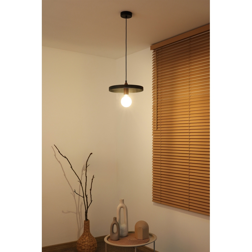 Duolla - Suspension sur câble IRONLINE 1xE27/15W/230V Ø 30 cm noir/cuivre