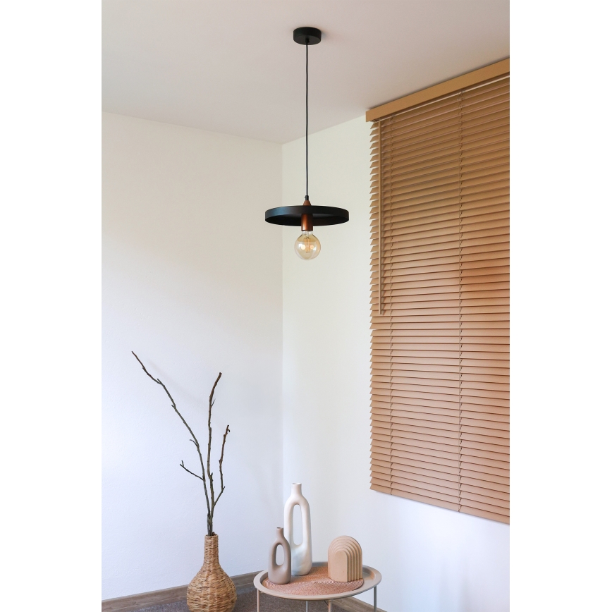 Duolla - Suspension sur câble IRONLINE 1xE27/15W/230V Ø 30 cm noir/cuivre