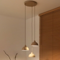 Duolla - Suspension sur câble IRONLINE 3xE27/15W/230V beige