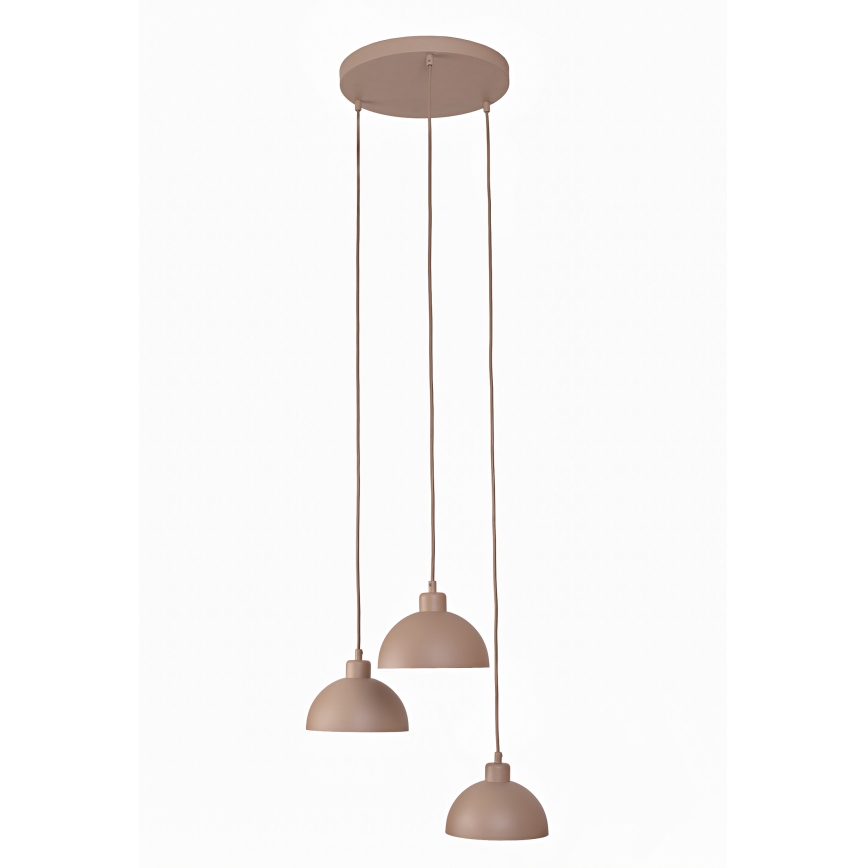 Duolla - Suspension sur câble IRONLINE 3xE27/15W/230V beige