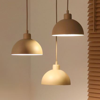 Duolla - Suspension sur câble IRONLINE 3xE27/15W/230V beige