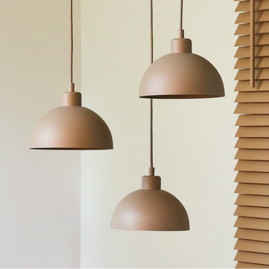 Duolla - Suspension sur câble IRONLINE 3xE27/15W/230V beige