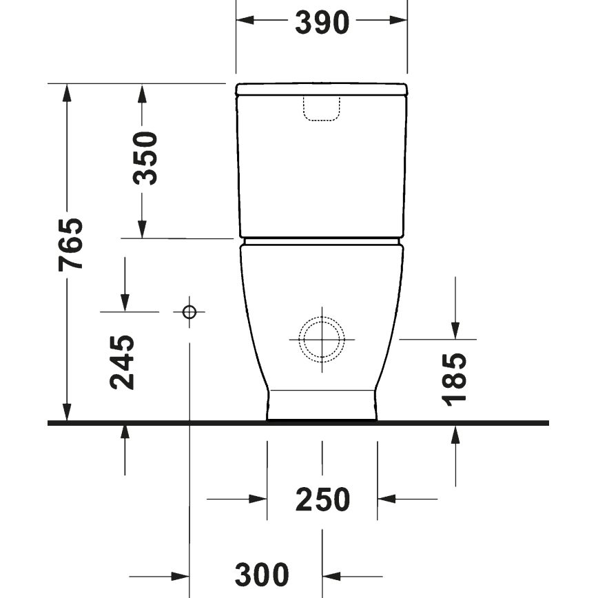 Duravit 20600900002 - WC combiné D-CODE en céramique, blanc brillant