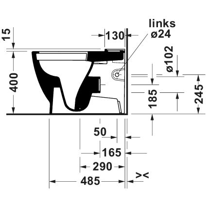 Duravit 20600900002 - WC combiné D-CODE en céramique, blanc brillant