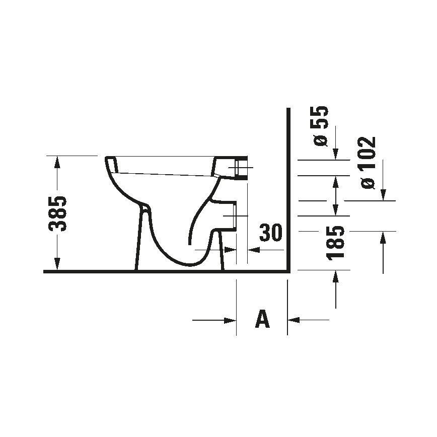 Duravit 21080900002 - WC sur pied D-CODE céramique/blanc brillant