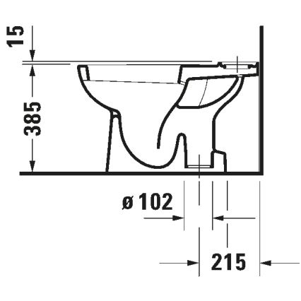 Duravit 21110100002 - WC combiné D-CODE en céramique, blanc brillant