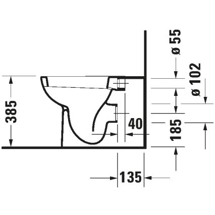 Duravit 21150900002 - WC sur pied D-CODE céramique/blanc brillant