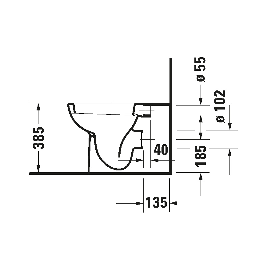 Duravit 21150900002 - WC sur pied D-CODE céramique/blanc brillant