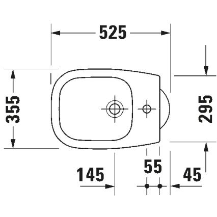 Duravit 22371000002 - Bidet sur pied D-CODE 35,5x52,5 cm céramique/blanc brillant