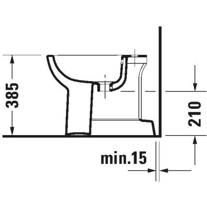 Duravit 22371000002 - Bidet sur pied D-CODE 35,5x52,5 cm céramique/blanc brillant