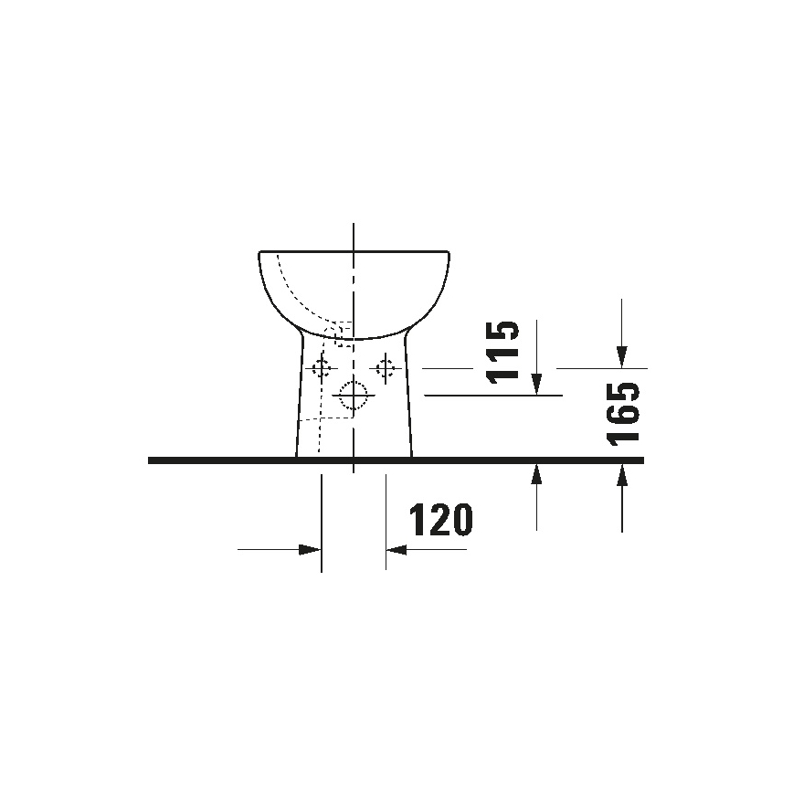 Duravit 22371000002 - Bidet sur pied D-CODE 35,5x52,5 cm céramique/blanc brillant