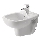 Duravit 22371500002 - Bidet suspendu D-CODE en céramique, finition blanc brillant