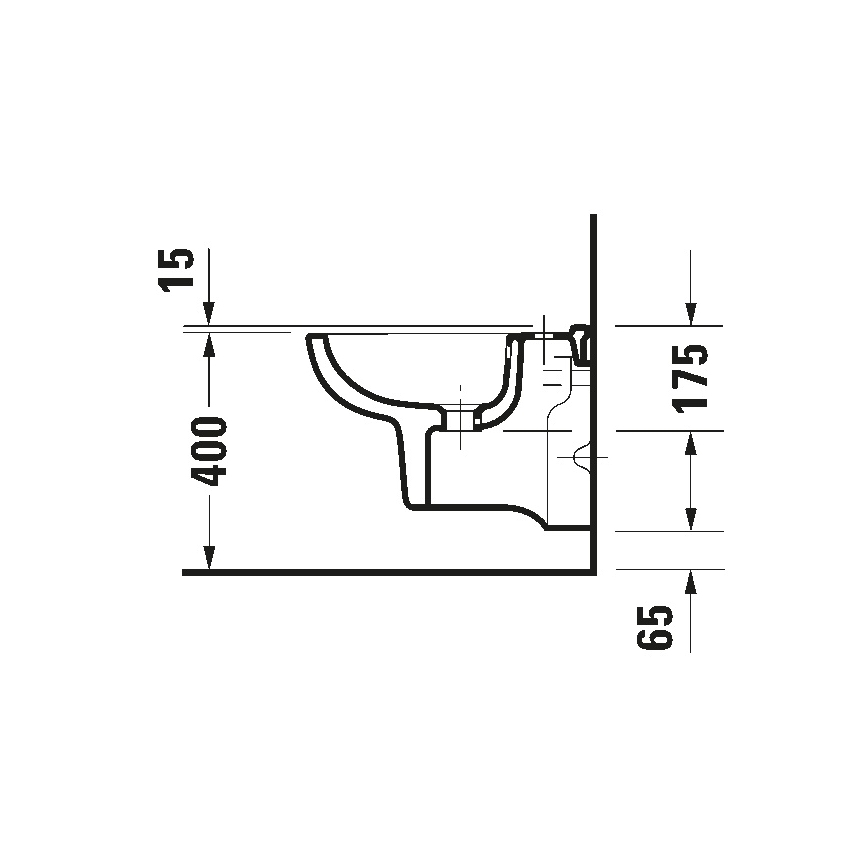 Duravit 22371500002 - Bidet suspendu D-CODE en céramique, finition blanc brillant