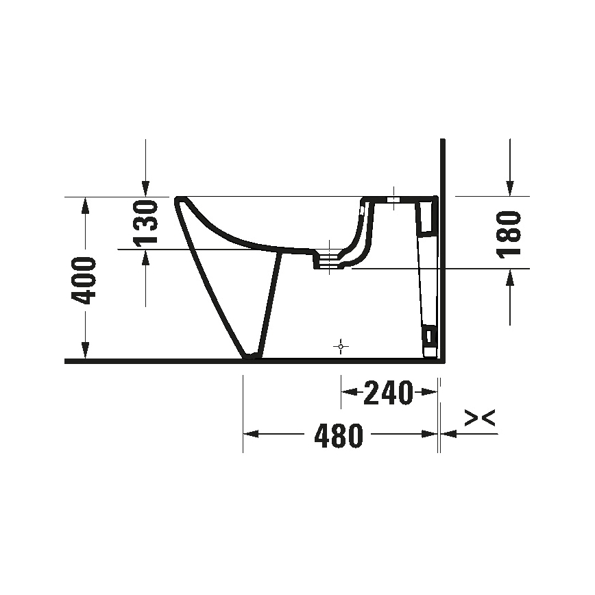 Duravit 2294100000 - Bidet sur pied D-NEO, en céramique, blanc brillant