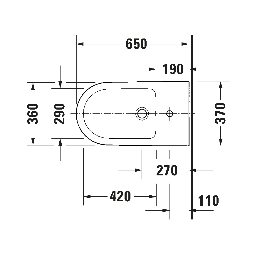 Duravit 2294100000 - Bidet sur pied D-NEO, en céramique, blanc brillant