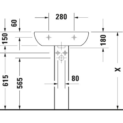 Duravit 23106000002 - Lavabo suspendu D-CODE 60 x 46 cm, céramique, blanc brillant