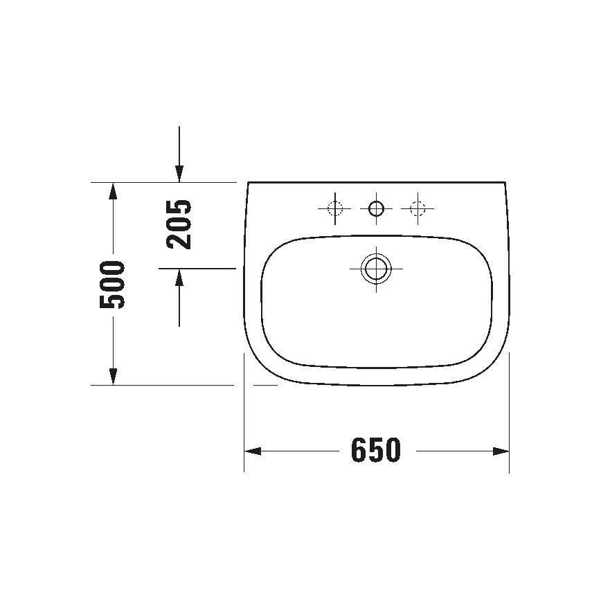 Duravit 23106500002 - Lavabo suspendu D-CODE 65x50 cm céramique/blanc brillant