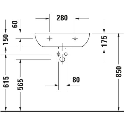 Duravit 23116000702 - Lavabo suspendu D-CODE 60x46 cm, céramique / blanc brillant