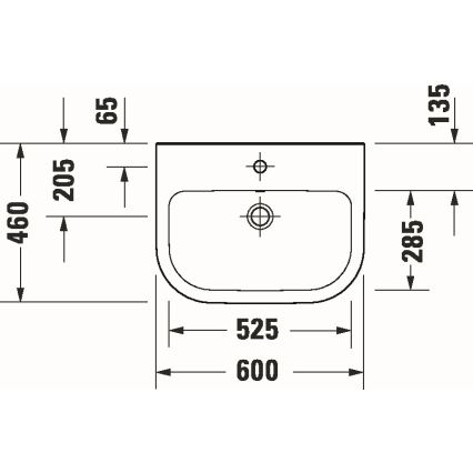 Duravit 23986000002 - Lavabo suspendu D-CODE 60x46 cm céramique/blanc brillant