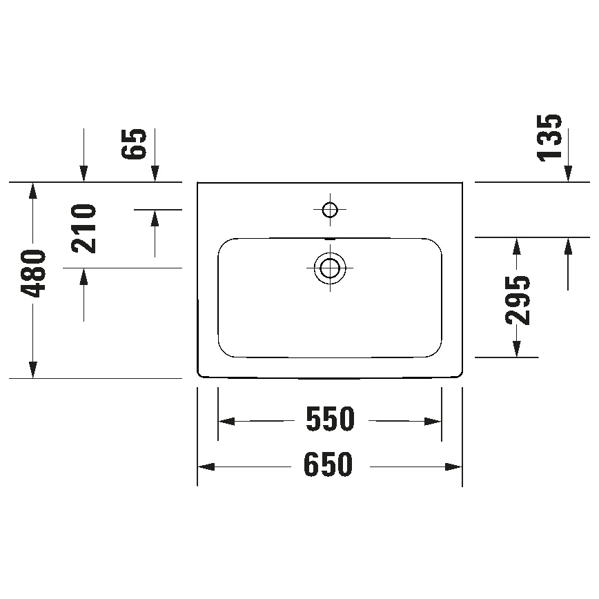 Duravit 23996500002 - Lavabo suspendu D-CODE 65x48 cm céramique/blanc brillant