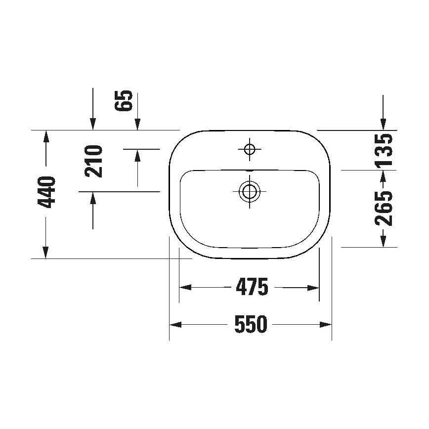 Duravit 24025500002 - Lavabo suspendu D-CODE 55 x 44 cm céramique / blanc brillant