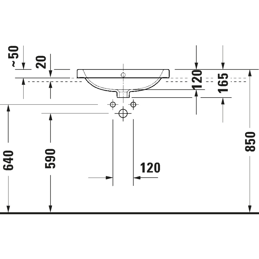 Duravit 24025500002 - Lavabo suspendu D-CODE 55 x 44 cm céramique / blanc brillant