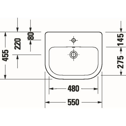 Duravit 24035500002 - Lavabo encastré D-CODE 55x45,5 cm céramique/blanc brillant